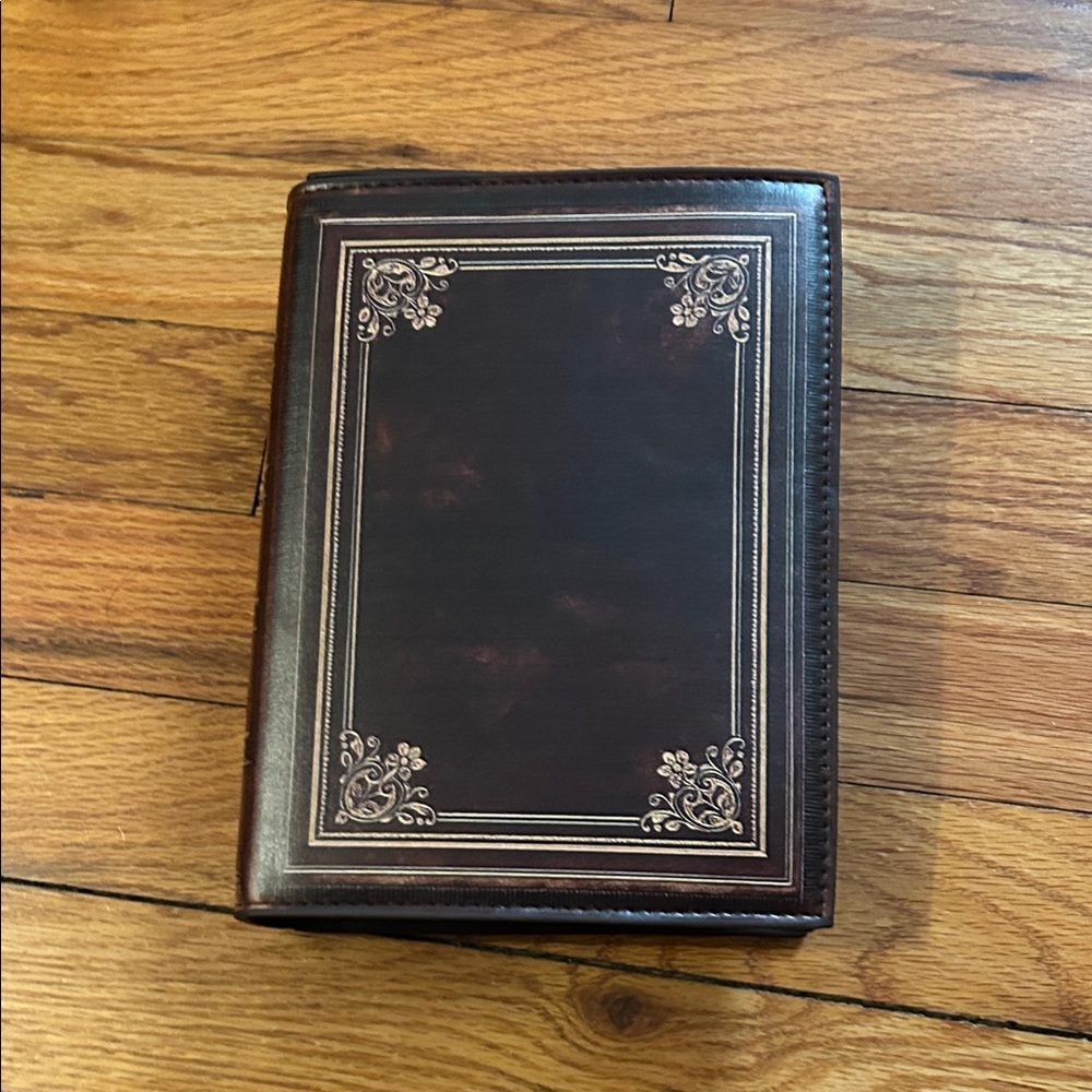Elegant Brown Leather book purse
